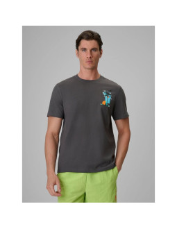 T-shirt regular z nadrukiem męski 4f 4frss26ttshm4301-22s