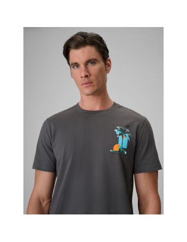 T-shirt regular z nadrukiem męski 4f 4frss26ttshm4301-22s