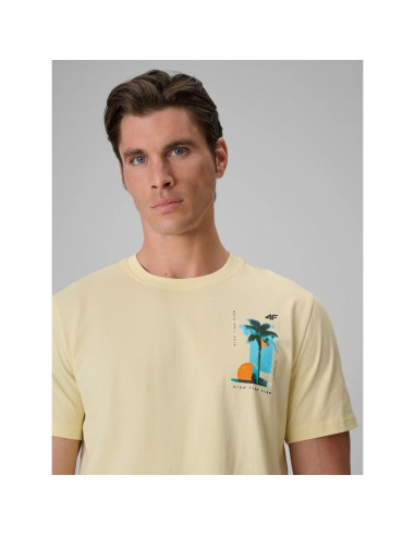 T-shirt regular z nadrukiem męski 4f 4frss26ttshm4301-73s