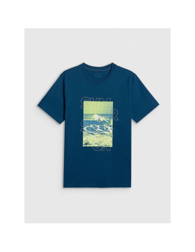 T-shirt regular z nadrukiem męski 4f 4fwss26ttshm2783-46s
