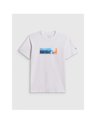 T-shirt regular z nadrukiem męski 4f 4fwss26ttshm3335-10s