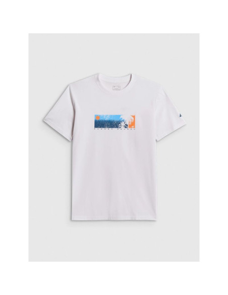 T-shirt regular z nadrukiem męski 4f 4fwss26ttshm3335-10s