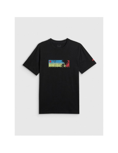 T-shirt regular z nadrukiem męski 4f 4fwss26ttshm3335-20s