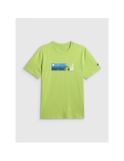 T-shirt regular z nadrukiem męski 4f 4fwss26ttshm3335-42s