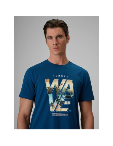 T-shirt regular z nadrukiem męski 4f 4frss26ttshm4306-46s