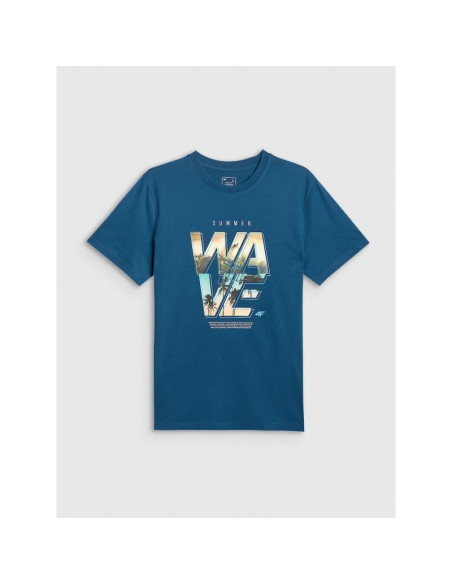 T-shirt regular z nadrukiem męski 4f 4frss26ttshm4306-46s