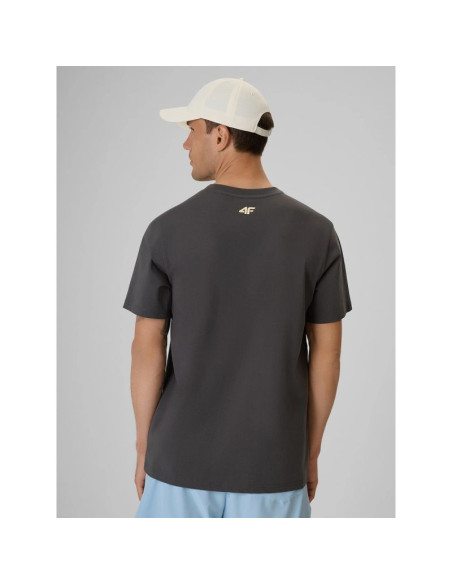 T-shirt regular z nadrukiem męski 4f 4frss26ttshm4293-22s