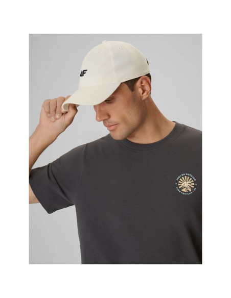 T-shirt regular z nadrukiem męski 4f 4frss26ttshm4293-22s