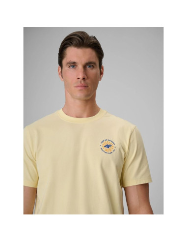 T-shirt regular z nadrukiem męski 4f 4frss26ttshm4293-73s