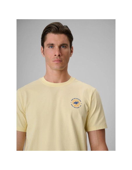 T-shirt regular z nadrukiem męski 4f 4frss26ttshm4293-73s