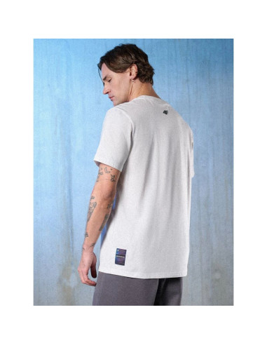 T-shirt regular z nadrukiem męski 4f 4frss26ttshm3658-10s