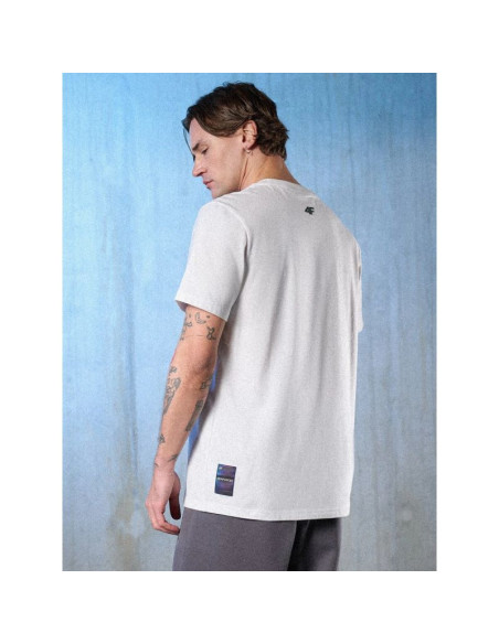 T-shirt regular z nadrukiem męski 4f 4frss26ttshm3658-10s