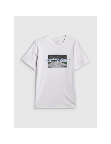 T-shirt regular z nadrukiem męski 4f 4frss26ttshm3658-10s