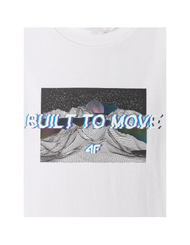 T-shirt regular z nadrukiem męski 4f 4frss26ttshm3658-10s