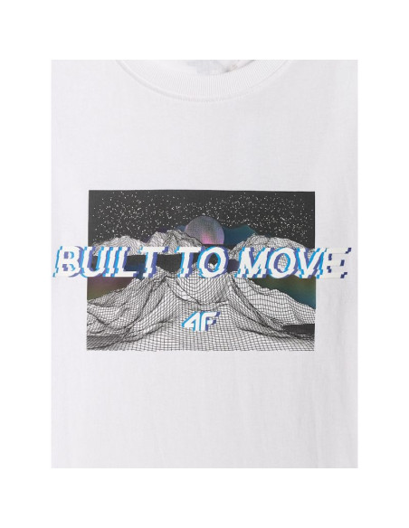 T-shirt regular z nadrukiem męski 4f 4frss26ttshm3658-10s