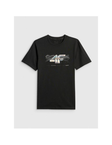 T-shirt regular z nadrukiem męski 4f 4frss26ttshm3662-20s