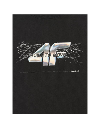 T-shirt regular z nadrukiem męski 4f 4frss26ttshm3662-20s