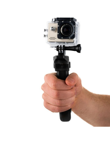Uchwyt z mini statywem do kamer sportowych gopro sjcam czarny