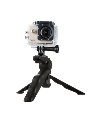 Uchwyt z mini statywem do kamer sportowych gopro sjcam czarny