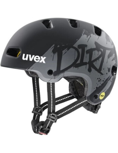 Kask rowerowy dziecięcy uvex kid 4 style mips, dirt black matt