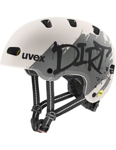 Kask rowerowy dziecięcy uvex kid 4 style mips, dirt warm grey