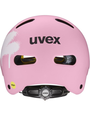 Kask rowerowy dziecięcy uvex kid 4 style mips, sprawy strawberry matt