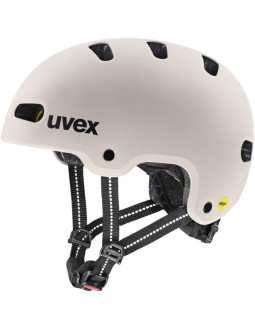 Kask rowerowy dziecięcy uvex kid 4 style mips, warm grey matt