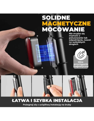 Rockbros lampka rowerowa tylna 30lm czarna