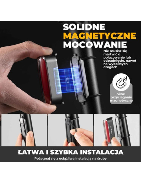 Rockbros lampka rowerowa tylna 30lm czarna