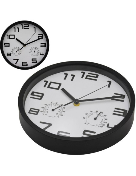Zegar ścienny 25cm z termometrem biały