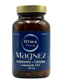 Magnez Chelatowany + Cytrynian Z Witaminą B6 P-5-P (100 Kaps.)