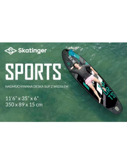 Deska sup skatinger grey sports 350x89x15 yoga