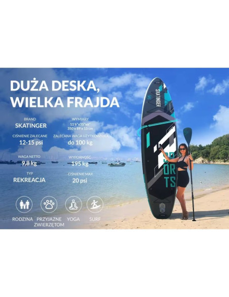 Deska sup skatinger grey sports 350x89x15 yoga