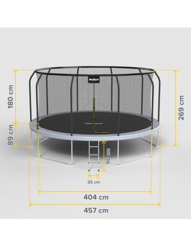 Rebel active trampolina pro 15ft/457cm, siatka, drabinka rba-8005