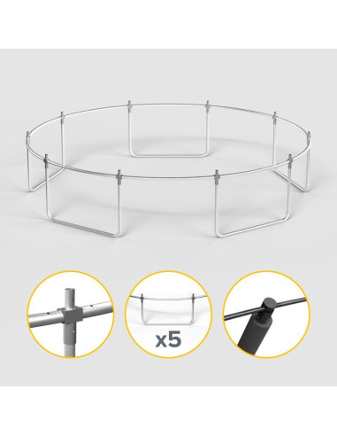 Rebel active trampolina pro 12ft/366cm, siatka, drabinka rba-8003