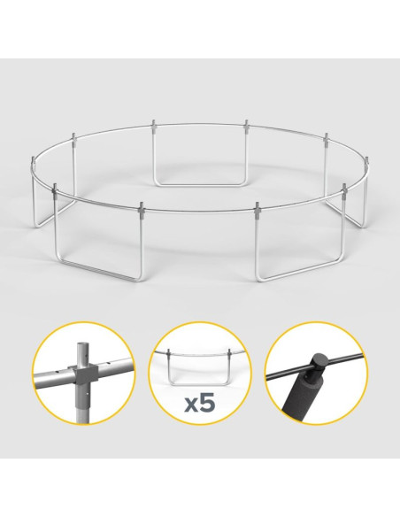 Rebel active trampolina pro 12ft/366cm, siatka, drabinka rba-8003