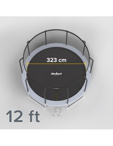 Rebel active trampolina pro 12ft/366cm, siatka, drabinka rba-8003