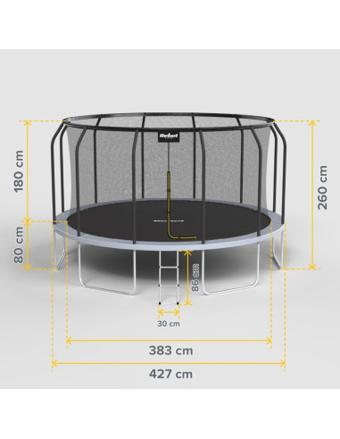 Rebel active trampolina pro 14ft/427cm, siatka, drabinka rba-8004