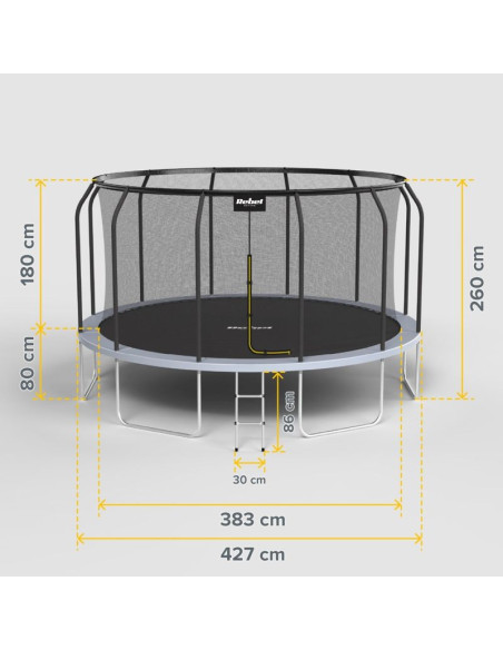 Rebel active trampolina pro 14ft/427cm, siatka, drabinka rba-8004