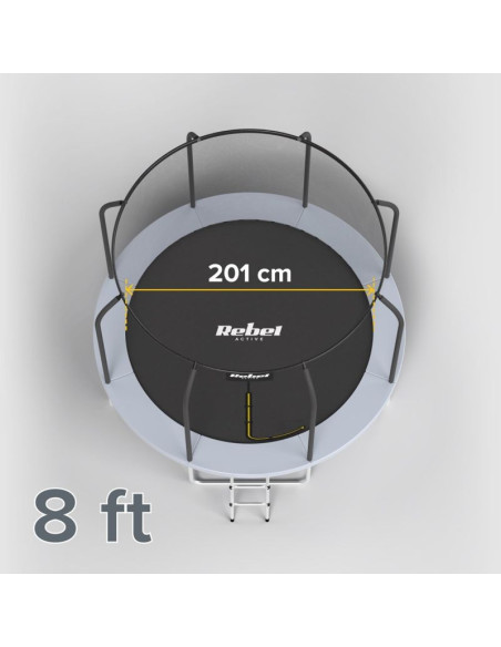 Rebel active trampolina pro 8ft/244cm, siatka, drabinka rba-8001