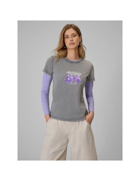 T-shirt regular z nadrukiem damski 4f 4frss26ttshf4513-27s
