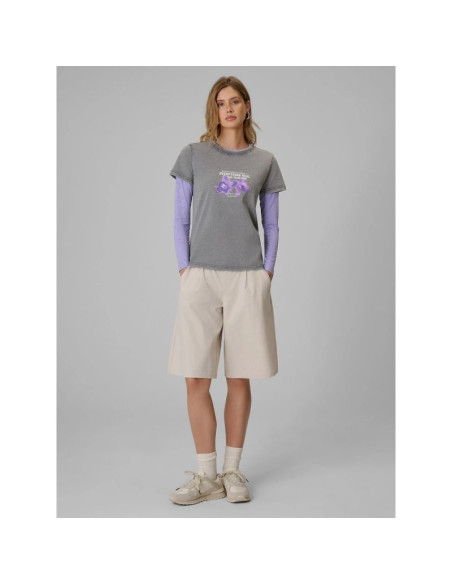 T-shirt regular z nadrukiem damski 4f 4frss26ttshf4513-27s