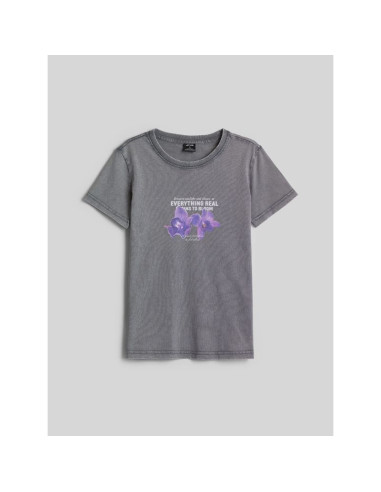 T-shirt regular z nadrukiem damski 4f 4frss26ttshf4513-27s