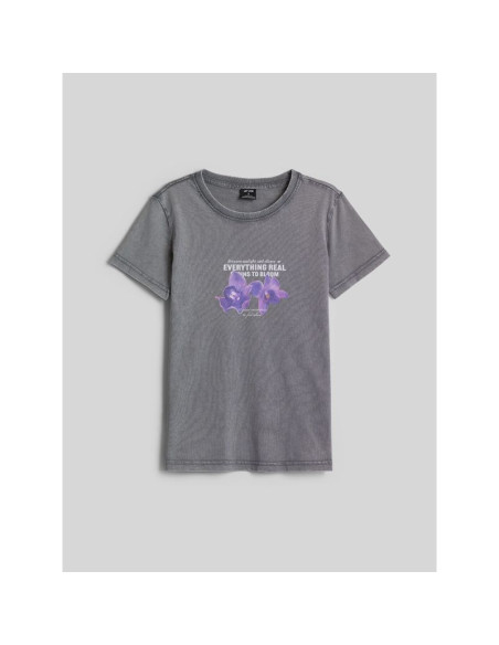 T-shirt regular z nadrukiem damski 4f 4frss26ttshf4513-27s
