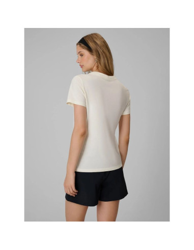 T-shirt regular z nadrukiem damski 4f 4frss26ttshf4422-12s