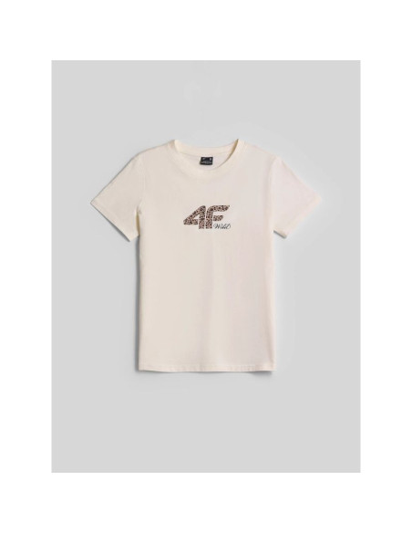 T-shirt regular z nadrukiem damski 4f 4frss26ttshf4422-12s