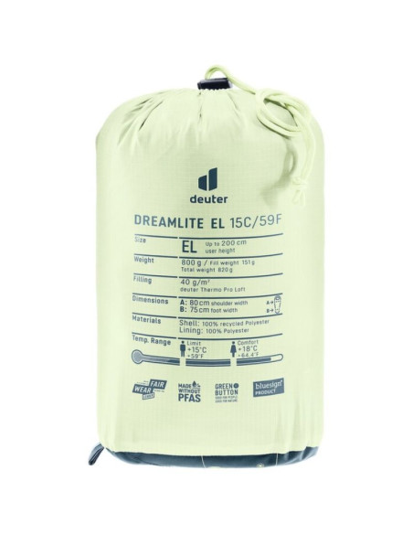 Śpiwór deuter dreamlite 15c/59f, nautic/breeze