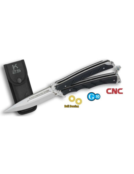 Nóż k25 02263 balisong cnc blade ball bearing