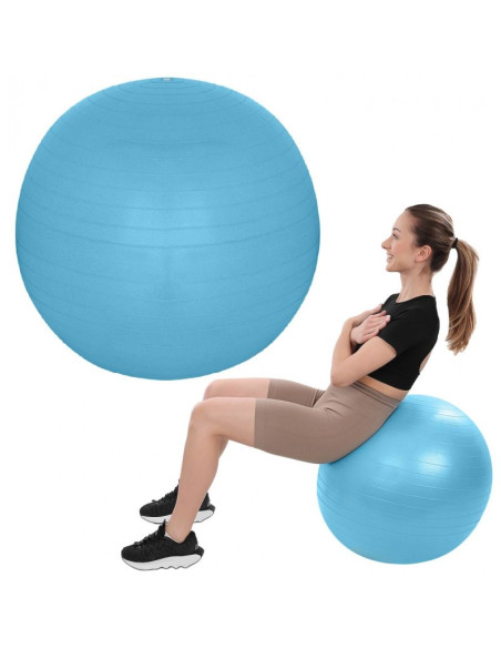 Piłka gimnastyczna do ćwiczeń fitness 65cm antiburst niebieska
