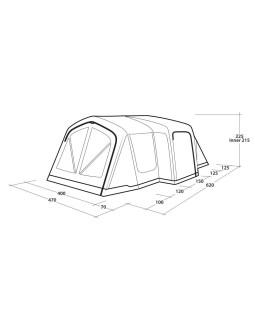 Outwell montana 6 air 6 os. zielony, szary namiot tunelowy 2